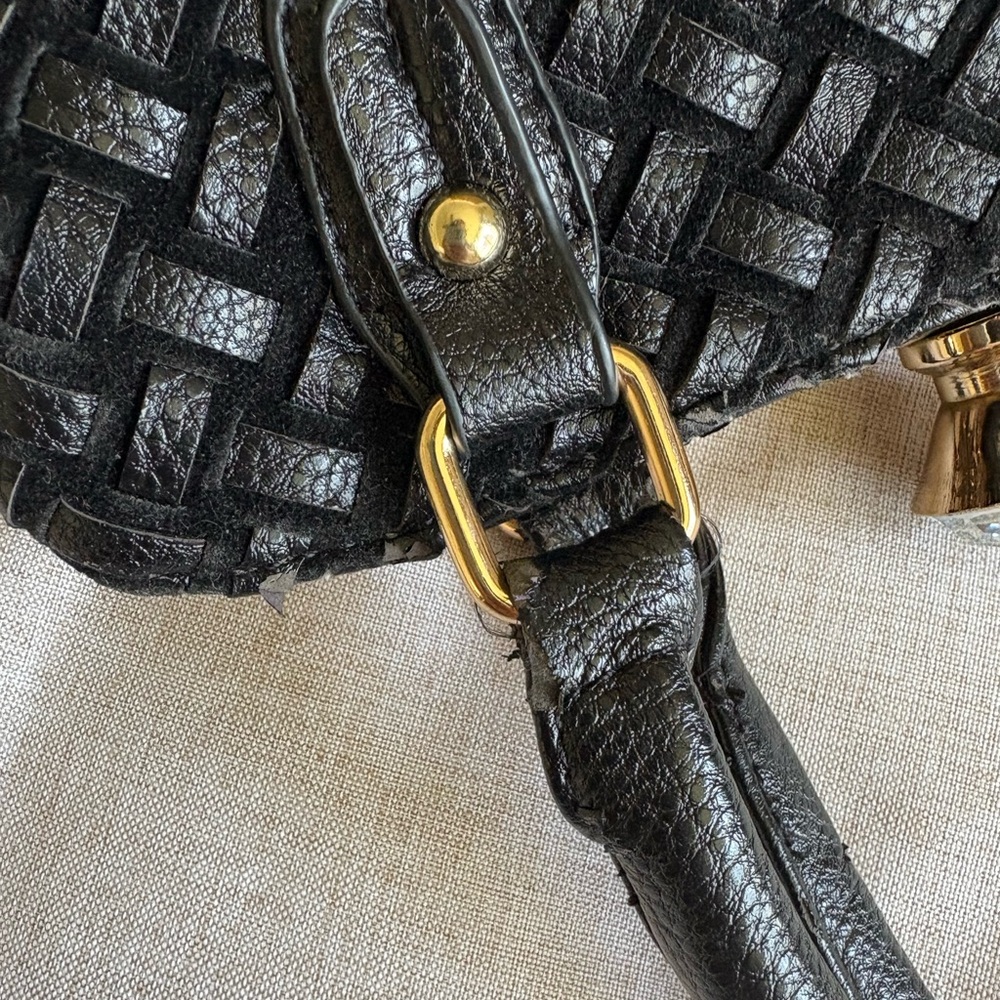 Black and Silver Sparkle with Gold Accent Handbag - Picture 7 of 9